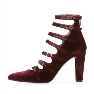 Stuart Weitzman Strappy Velvet Pump